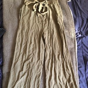 Olive flowy pants